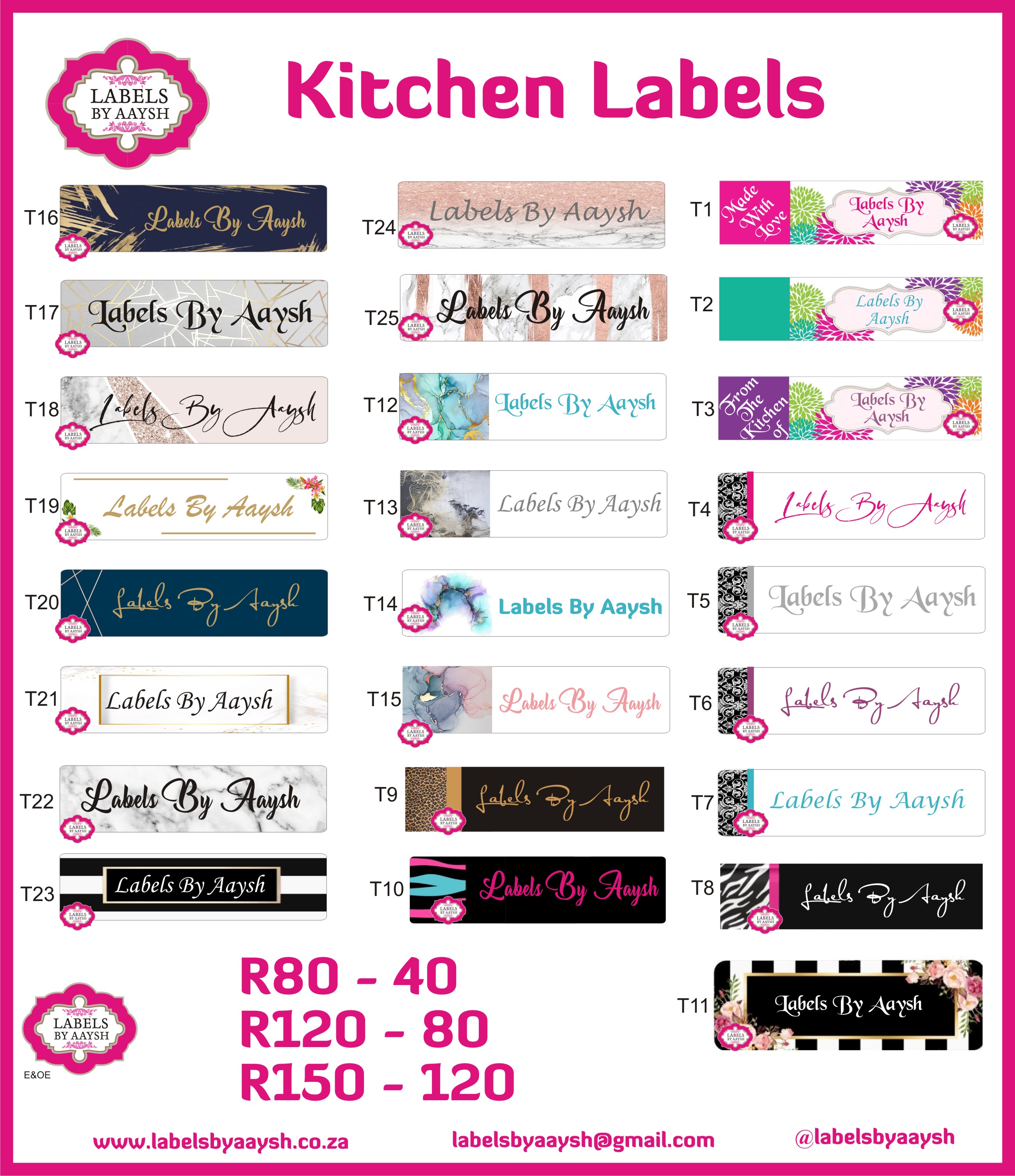 Kitchen Labels AD2023