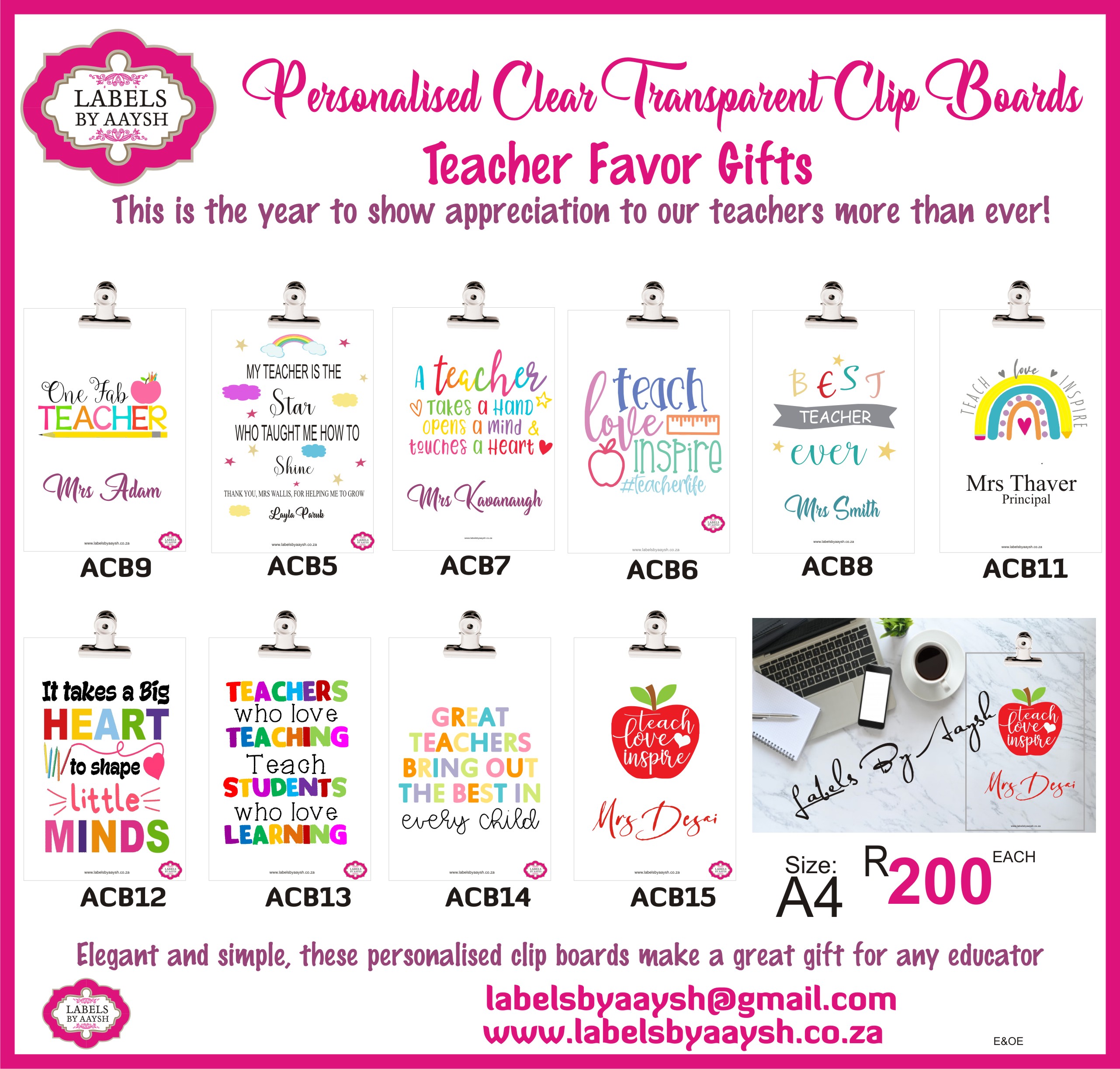 Teacher Favour Clip board ad2023