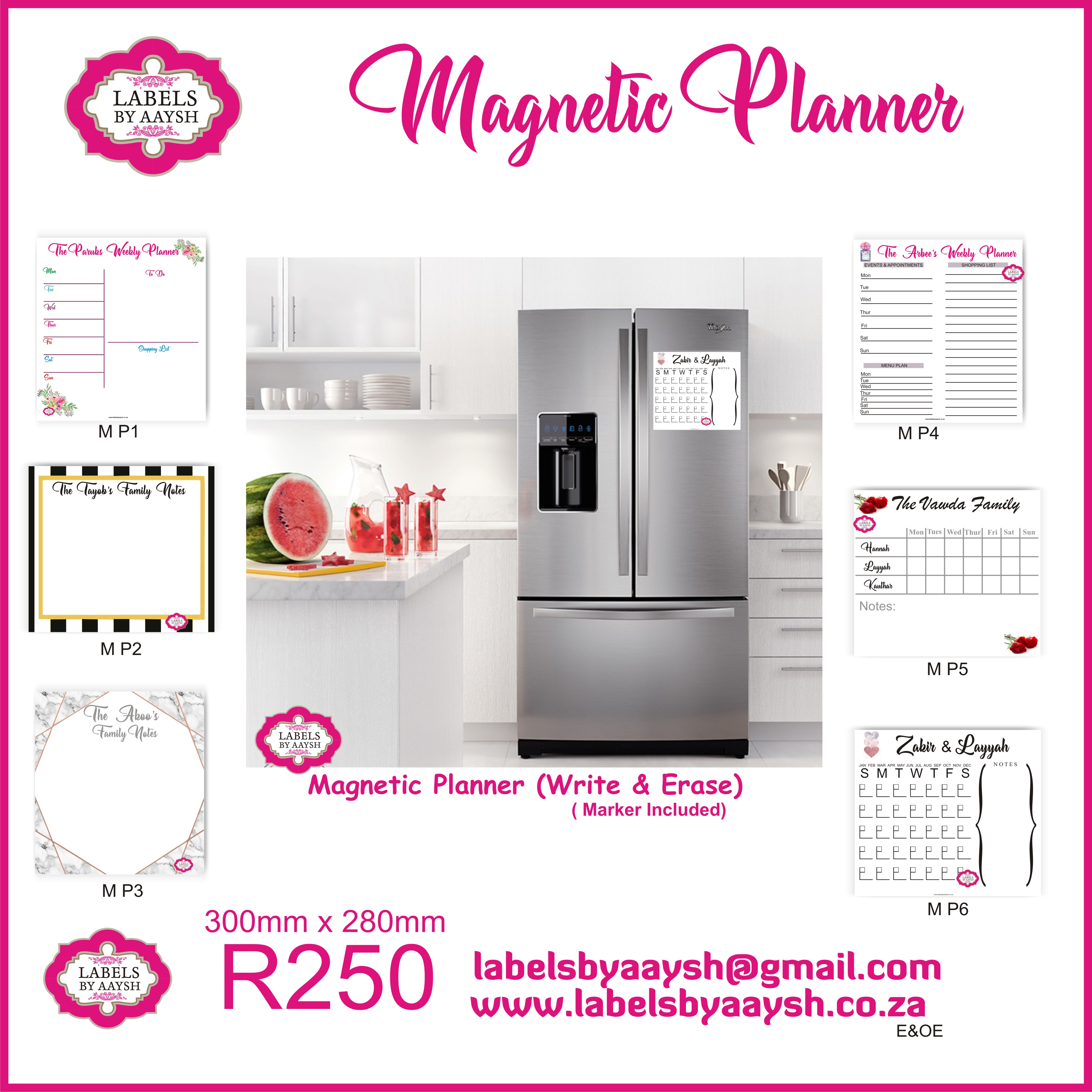 magnetic weekly planner ad